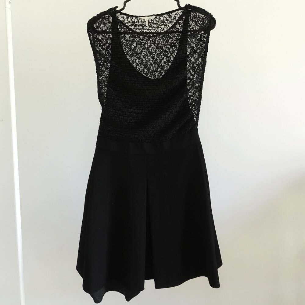 Maje Black Lace and Mesh Dress - Size 2